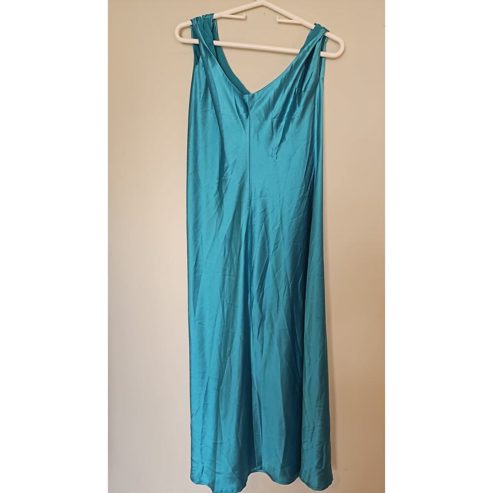 Jason Wu V-Neck Sleeveless Midi Dress – Turquoise – Size S - Picture 3 of 4